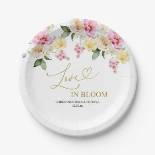Spring Colorful Floral Bridal Shower Paper Plate