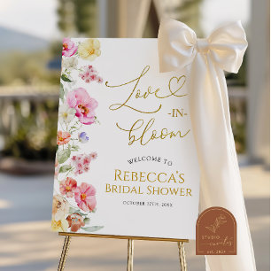Spring Colorful Floral Bridal Shower Welcome Sign