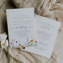 Spring Colorful Wildflower Front & Back Wedding