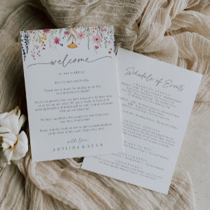 Spring Colorful Wildflower Wedding Welcome Letter