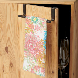 Spring Colors Flowered Kitchen Towel