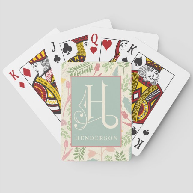 Spring Colour and Pattern  H Monogram Play Playing Cards (Back)