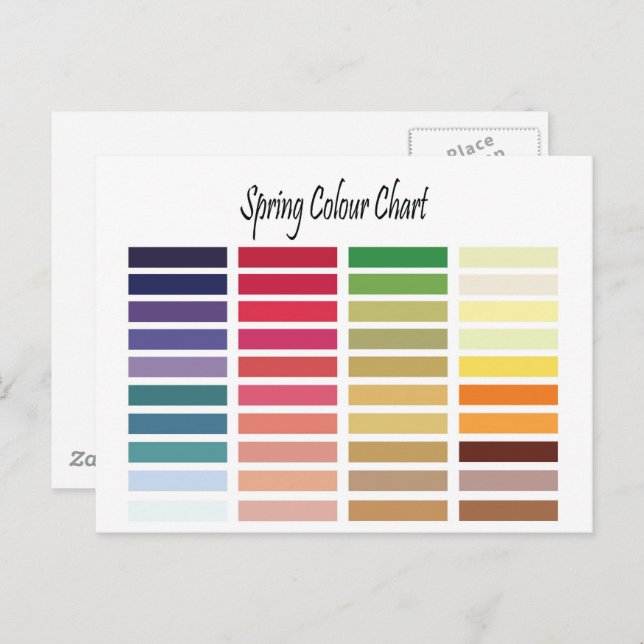 Spring Colour Chart Postcard (Front/Back)