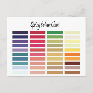 Spring Colour Chart Postcard