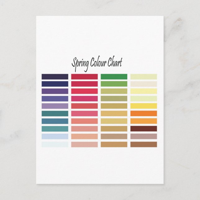 Spring Colour Chart Postcard (Front)