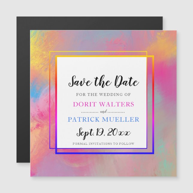 Spring Colour Save the Date invitations varia (Front/Back)
