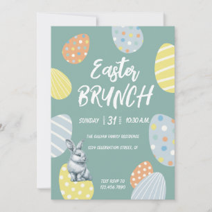 spring colourful easter eggs holiday card