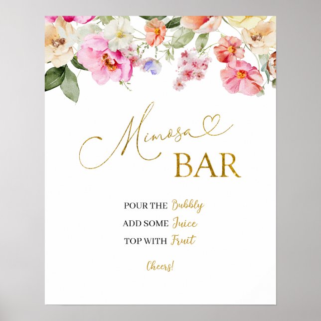 Spring Colourful Floral Mimosa Poster (Front)
