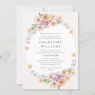 Spring Colourful Flowers Romantic Bridal Shower Invitation