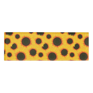 Spring colourful pattern sunflower name tag