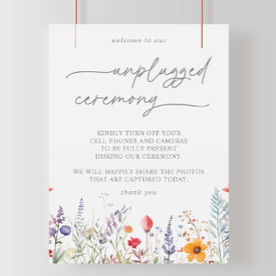 Spring Colourful Wildflower Unplugged Ceremony  Poster