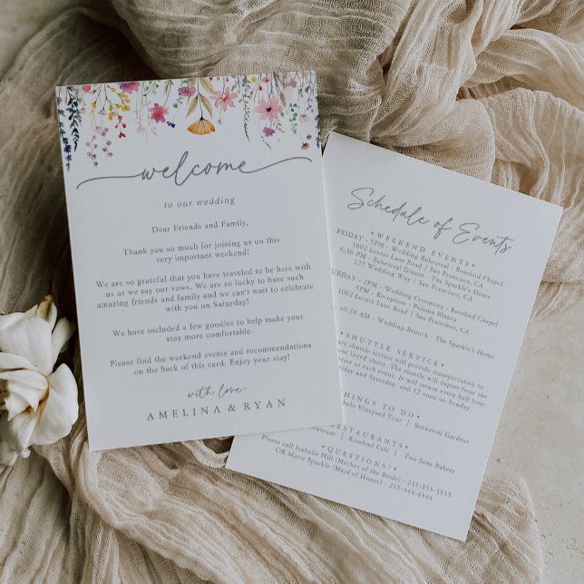 Spring Colourful Wildflower Wedding Welcome Letter (Creator Uploaded)