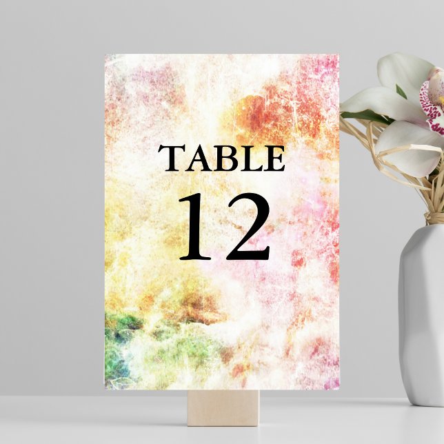 Spring Colours Abstract Wedding Table Number (Spring Colors Abstract Wedding Table Number)