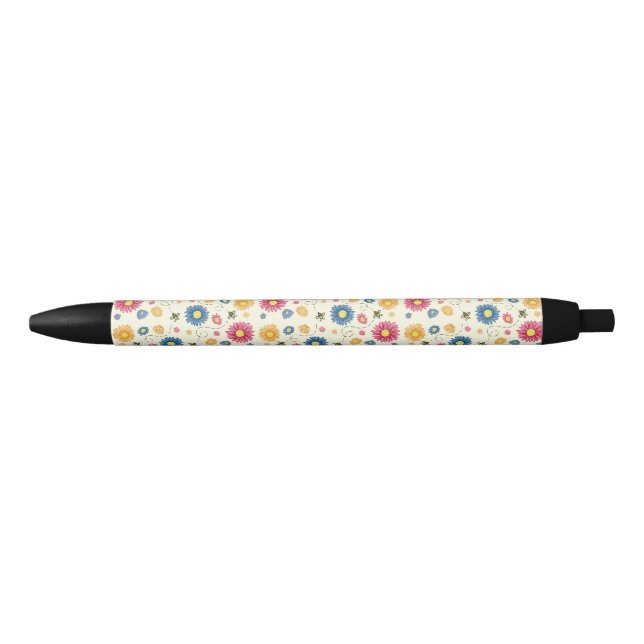 Spring Colours Black Ink Pen (Front)