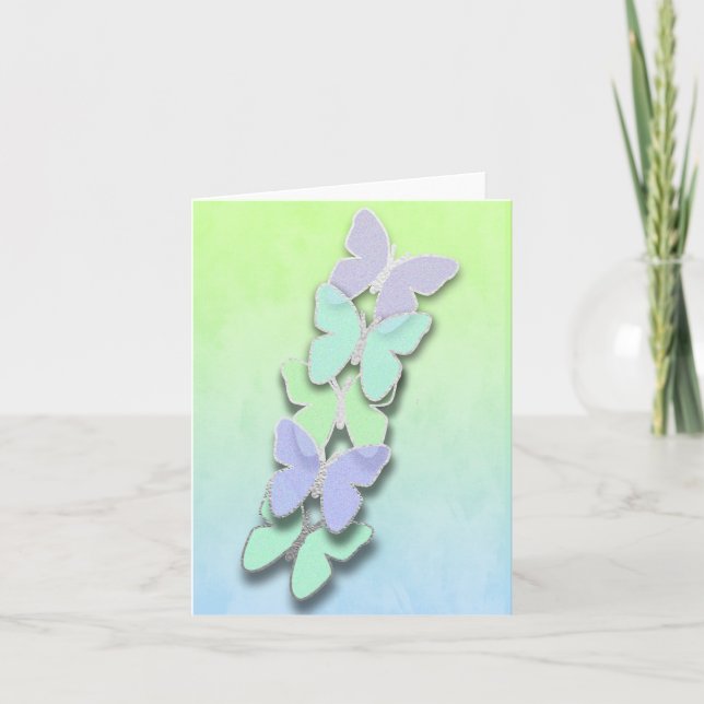 Spring Colours Butterflies Thank You Card (Front)