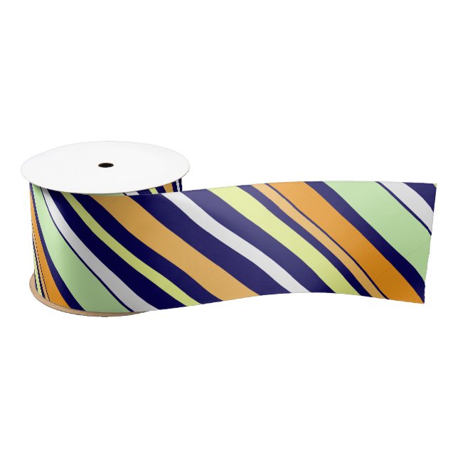 Spring Colours Diagonal Stripes Craft Presentation Satin Ribbon (Spool)