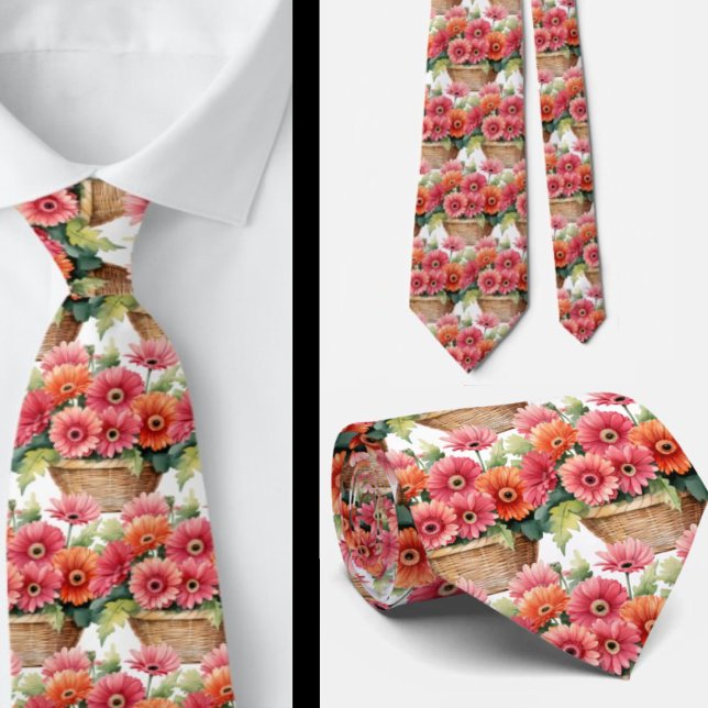 Spring Colours Gerbera Daisies Tie (Creator Uploaded)