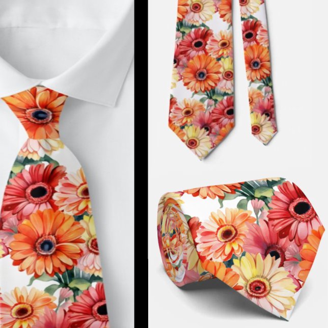 Spring Colours Gerbera Daisies Tie (Creator Uploaded)