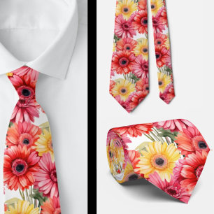 Spring Colours Gerbera Daisies Tie