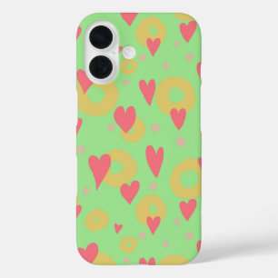 Spring Colours Hearts Doughnut Rings Polka Dots iPhone 16 Case