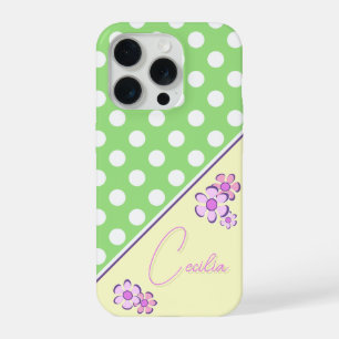 Spring Colours Template For Your Name Polka Dots iPhone 15 Pro Case