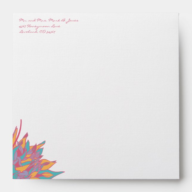 Spring Colours Wedding  Envelope (Front)