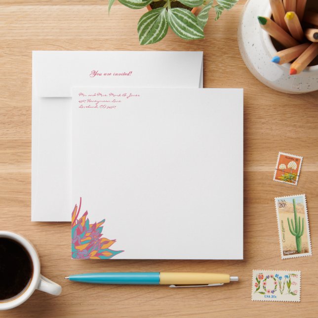 Spring Colours Wedding  Envelope (Desk)