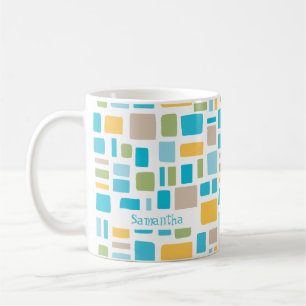 Spring Colours Wonky Squares & Rectangles Coffee Mug