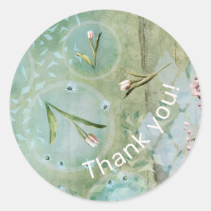 Spring Comes with Tulips personalised Classic Roun Classic Round Sticker