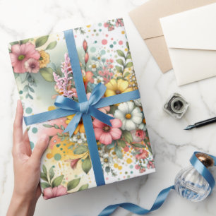 Spring Confetti Garden Wrapping Paper