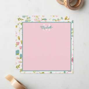 Spring Cottage Flowers Monogram Card