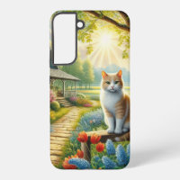 Spring cottage/garden & cat