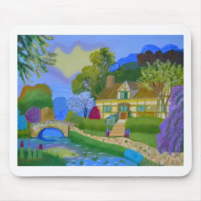 Spring Cottage Mouse Mat (Front)