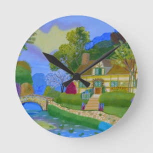 Spring Cottage Round Clock