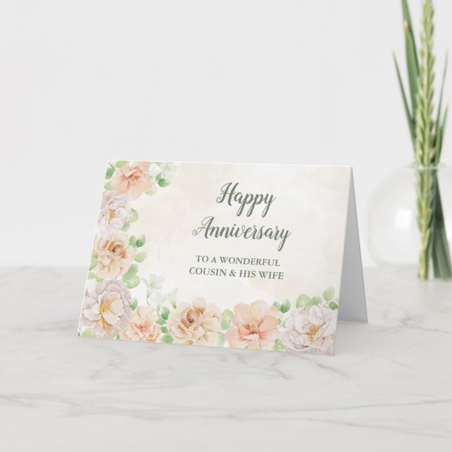 Spring Cousin and His Wife Wedding Anniversary Card (Front)