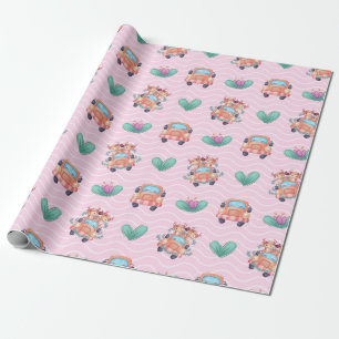 Spring Cow Buddies Pattern Wrapping Paper