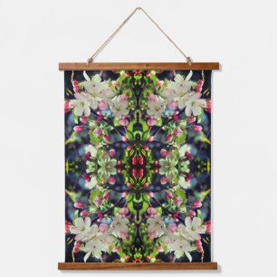 Spring Crabapple Blossoms Abstract Hanging Tapestry