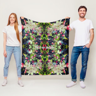 Spring Crabapple Blossoms Abstract Personalised Fleece Blanket