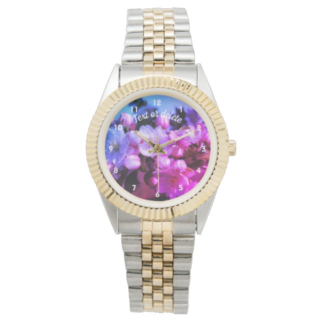 Spring Crabapple Blossoms Abstract Personalised  Watch (Front)