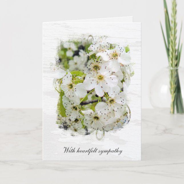 Spring Crabapple Blossoms Sympathy Card (Front)