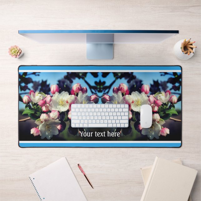 Spring Crabapple Flower Blossoms Personalised Desk Mat (Office 1)