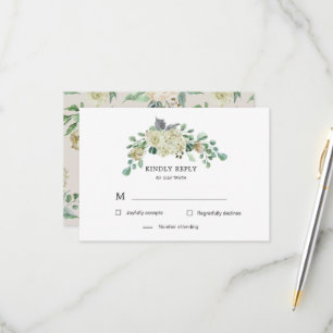 Spring Cream Garden Floral RSVP Response Card