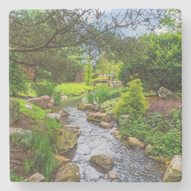 Spring Creek Painterly Stone Coaster (Front)