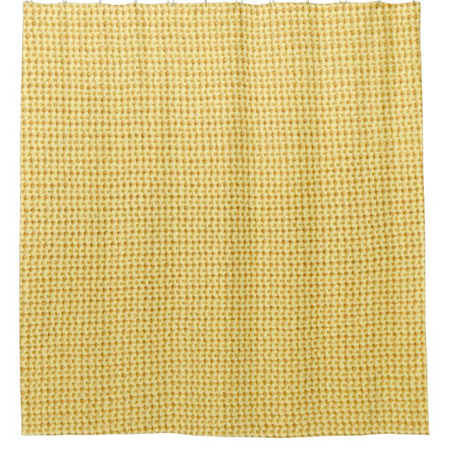 Spring crochet background in yellow. shower curtain (Front)