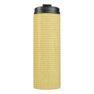 Spring Crochet: Yellow Textile Art. Thermal Tumbler