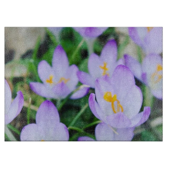 Spring Crocus Close Up Cutting Board (Front)