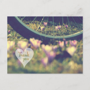 Spring Crocuses and Bicycle Thank You Card