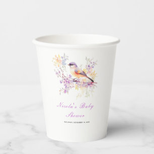 Spring Cute Bird Baby Shower Paper Cups