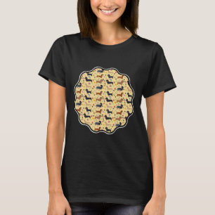 Spring Dachshund Pattern With Flowers T-Shirt