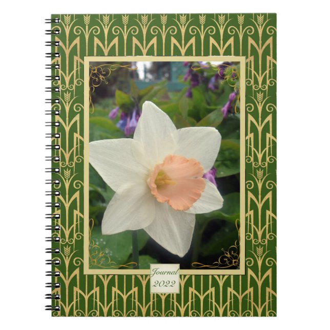 Spring Daffodil and Art Deco  Notebook (Front)